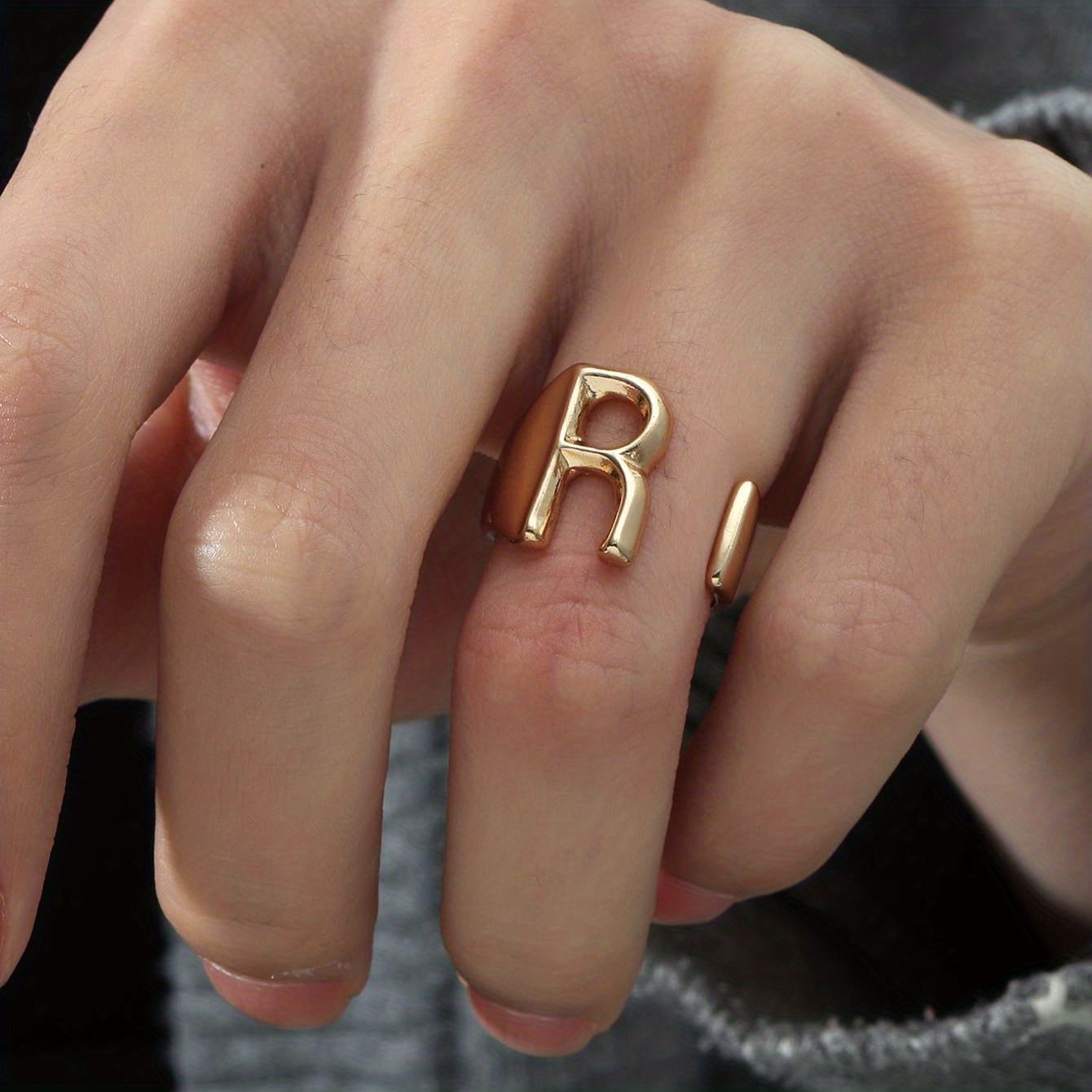 Minimalist Letter Ring For Men, Daily Decoration Gift